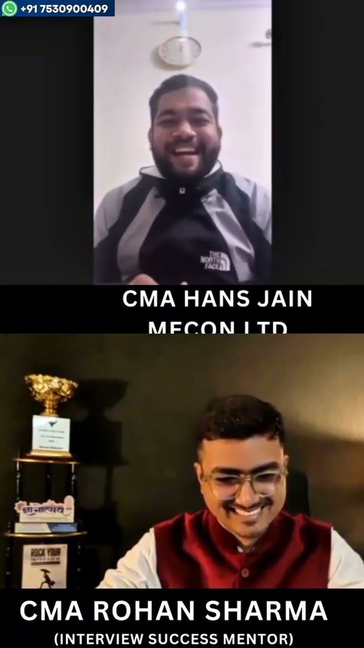 CMA Hans Jain video testimonial — CMA placement selection at MECON Ltd | Career Success Launchpad