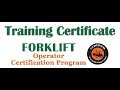 Forklift Operator Certification Program for 2018