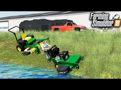 fs19--starting-a-mowing-business!-mowing-our-first-property-with-jd-walk-behind