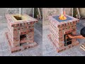 Creative ideas from cement / Build a beautiful smokeless wood stove from red bricks