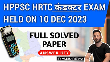 HPPSC HRTC CONDUCTOR FULL SOLVED PAPER 2023 || ANSWER KEY