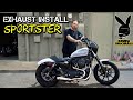 How to install a stealth exhaust on a harley sportster  kruesi vlog 90