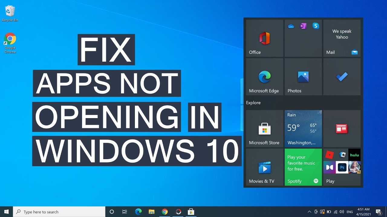 windows 10 apps won t start