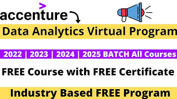 Accenture Data Analytics Progam | All Batches Students Eligible | Practical Skills |Free Certificate