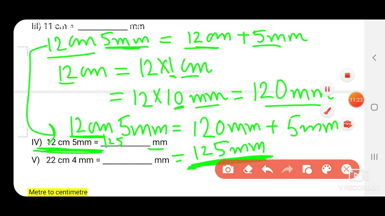 mathsclass 3-5|conversion from cm to mm, m to cm, km to m|conversion