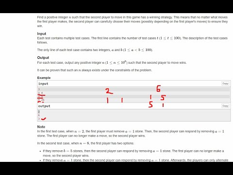 A. Subtraction Game | Codeforces Round 884 (Div. 1 + Div. 2) |  Full solution