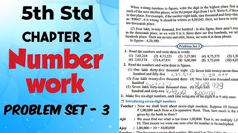 Problem set 3 | class 5 | maths | chapter 2 | number work | Maharashtra state board | #class5maths