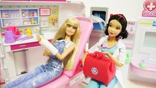Barbie Care Clinic Ambulance Hospital Story Disney Princess Version