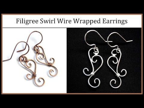 Easy Jewelry Tutorial : Simple Wire Wrapped Filigree Swirl Earrings