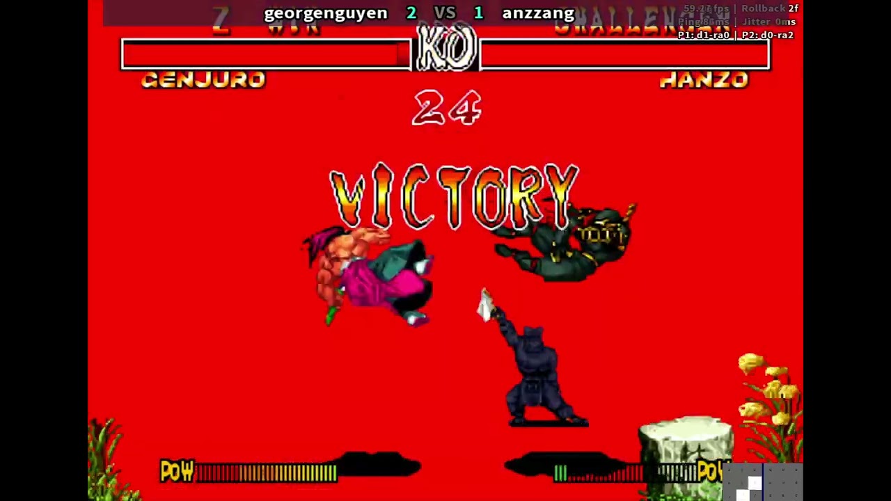 Hanzo (anzzang) vs Genjuro (georgenguyen) Samsho2 Samurai Showdown