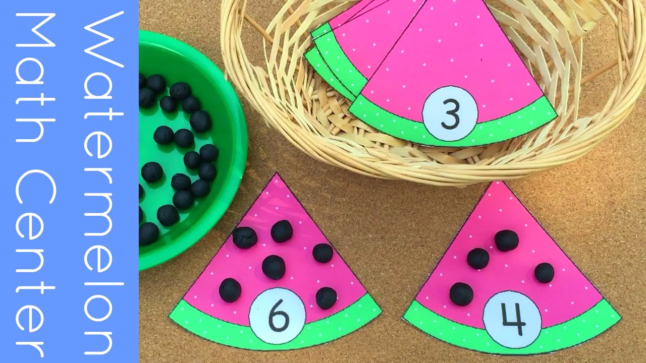 Watermelon Math Center For Preschool and Kindergarten - YouTube