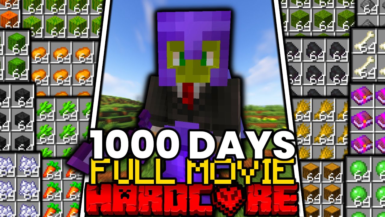 I survived 1000 days in Hardcore Minecraft [FULL MINECRAFT MOVIE]