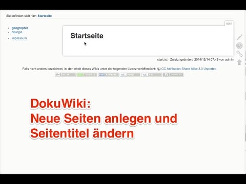 In DokuWiki Seiten anlegen und Titel ändern