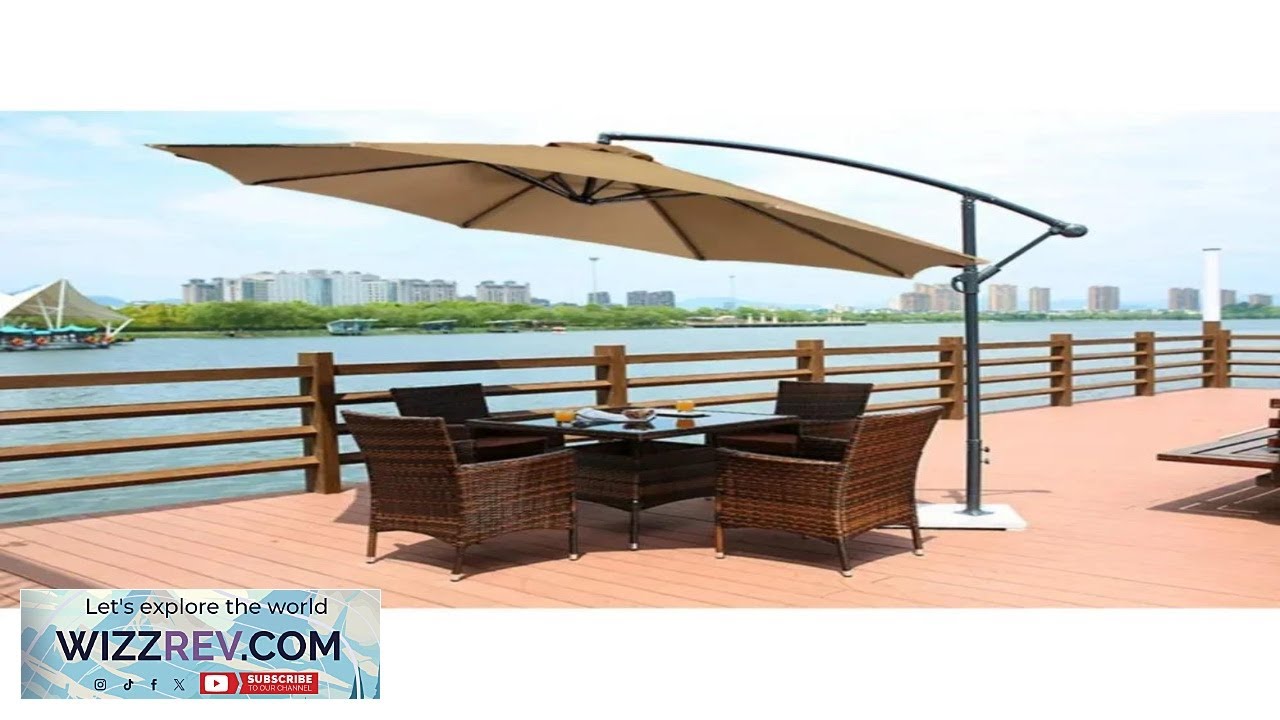 10Ft Umbrella Canopy Outdoor Cover Half Parasol Round Patio Sunshade Market Beach Review