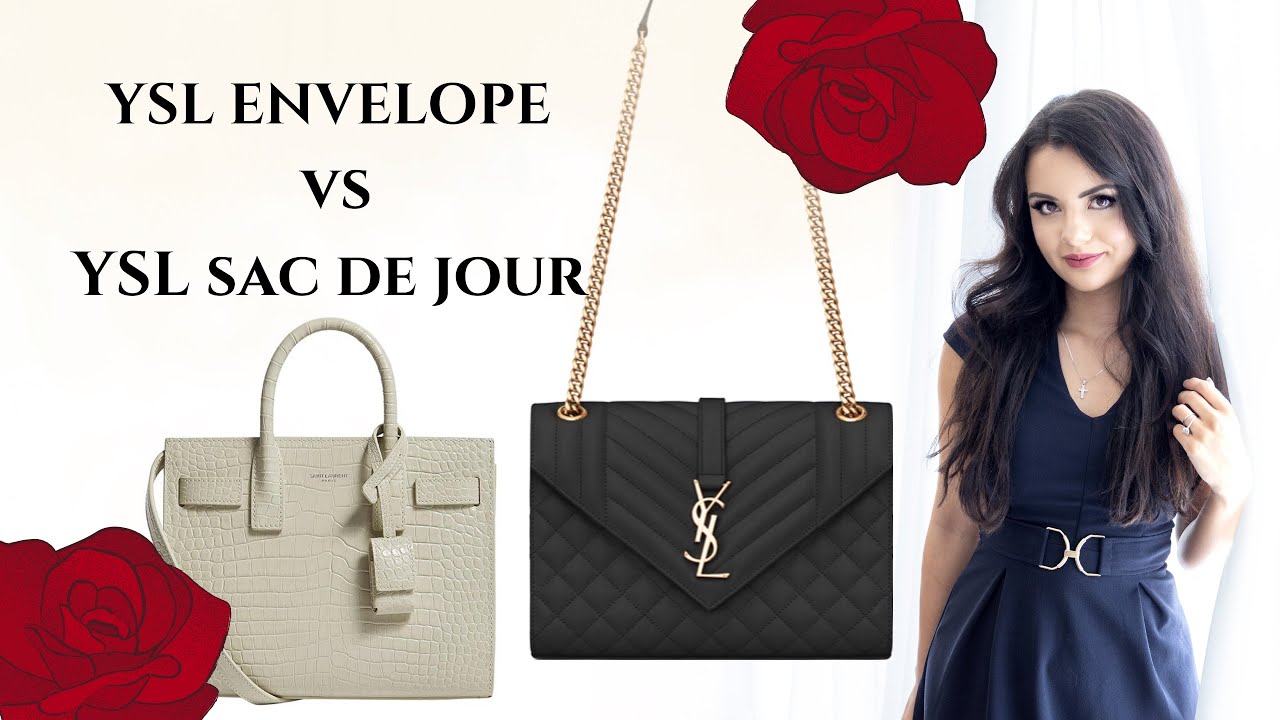 Review YSL envelope medium shoulder bag vs YSL sac de jour, Saint