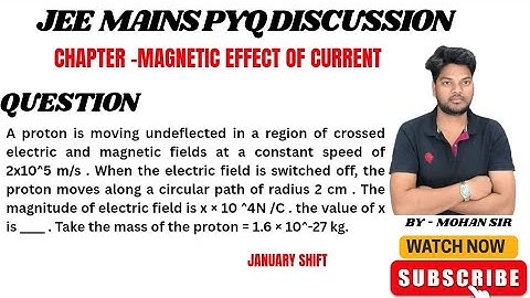 A proton is moving undeflected in a region of crossed electric#jeemains#jeemain2025#neet#neetphysics