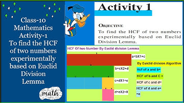 Maths activity-1 || Class-10 |To find the HCF of two numbers based on Euclid Division Lemma || NCERT