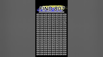 Challenge yourself to FIND 807 in 5sec #pickyourbrain