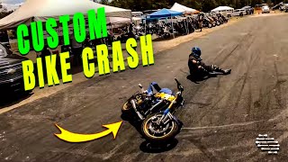 Guy Rides Custom Built Bike and Crashes Then Gets Up
