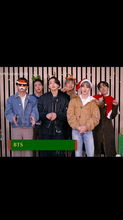 BTS singing santa Claus is coming to town#bts#christmas##suga#jin#army#taehyung#jungkook#jm#jhope#rm