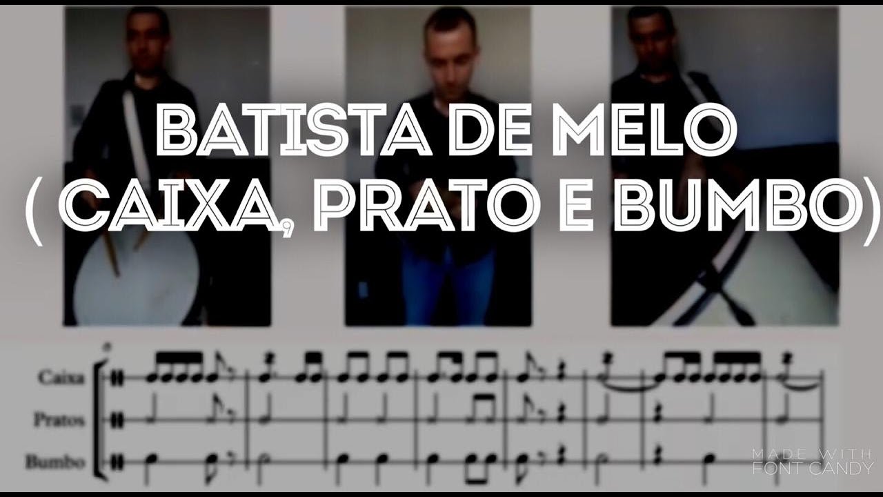 Dobrado Batista de Melo- Percussão ( Caixa,prato e bumbo ) com partitura. 