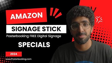 Amazon signage stick displaying specials with posterbooking 2024