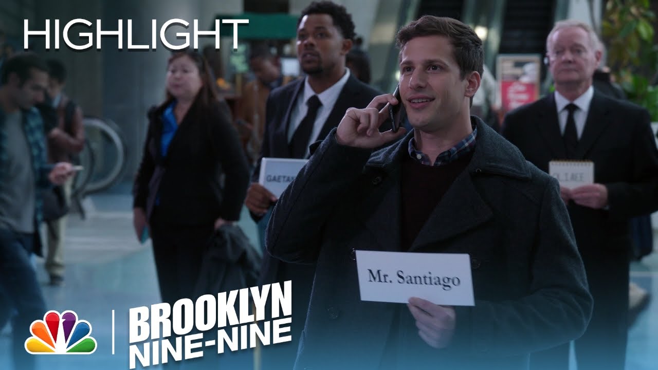 brooklyn nine nine cast Brooklyn Nine-Nine - Jake Waits for Amy's Dad at the Airport (Episode Highlight)