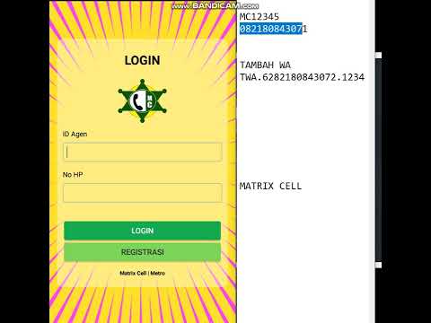 Tutorial Login Aplikasi Matrix Cell | Metro