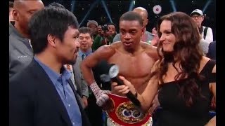 MANNY PACQUIAO REACTS TO ERROL SPENCE DEFEATING MIKEY GARCIA