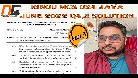 MCS024 | June 2022 answers | FINAL PART | IGNOU JAVA | #MCS024 #ignoubca #bca #ignouexams #ignoumca