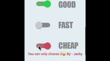 Good Fast Cheap you can only have two