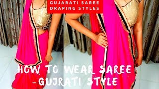 How To Wear Gujarati Style Saree Step By Step Perfectly - Gujarati Saree Draping Styles