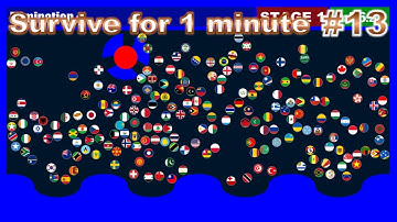 Survive for １minute #13 | 200 country elimination marble race in Algodoo | Marble Factory