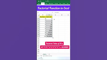 Factorial Function in Excel #shorts