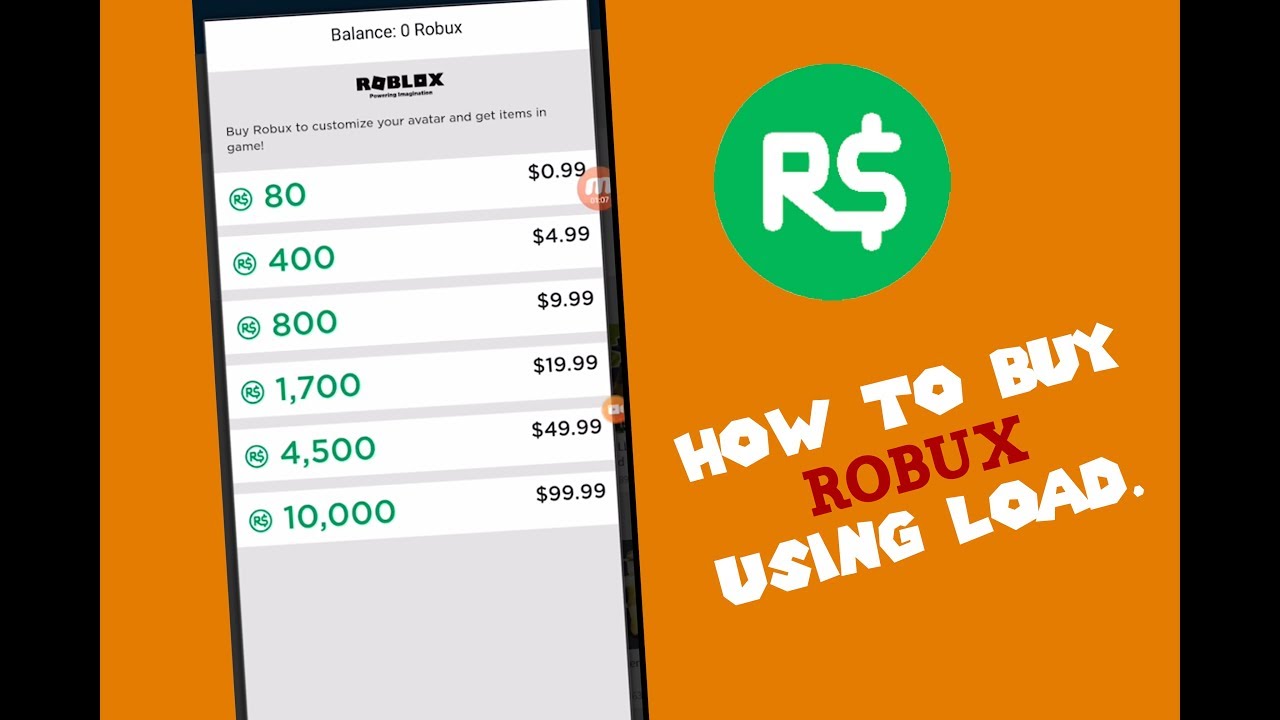 How To Buy Robux Using Load On Android Philippines 2019 Youtube