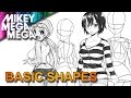 How To Draw Sexy Anime Girls From Basic Shapes - REAL TIME TUTORIAL - MIKEY MEGA MEGA