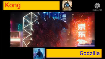 Godzilla vs Kong hong kong battle part 1 WITH HEALTHBAR | Godzilla vs kong 2021
