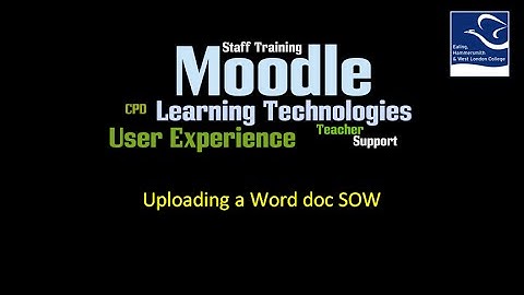 Adding a Word doc SoW to a Moodle course page