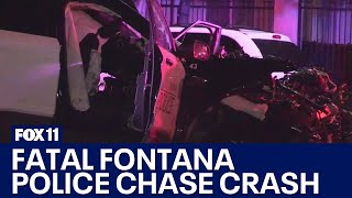 Fontana police chase ends in fatal crash; officers also injured