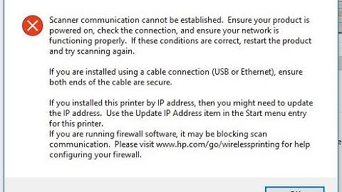 Hp network scanner communication cannot be established