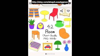 Etsy 'Room Clipart Bundle - PNG Transparent Background Sticker'