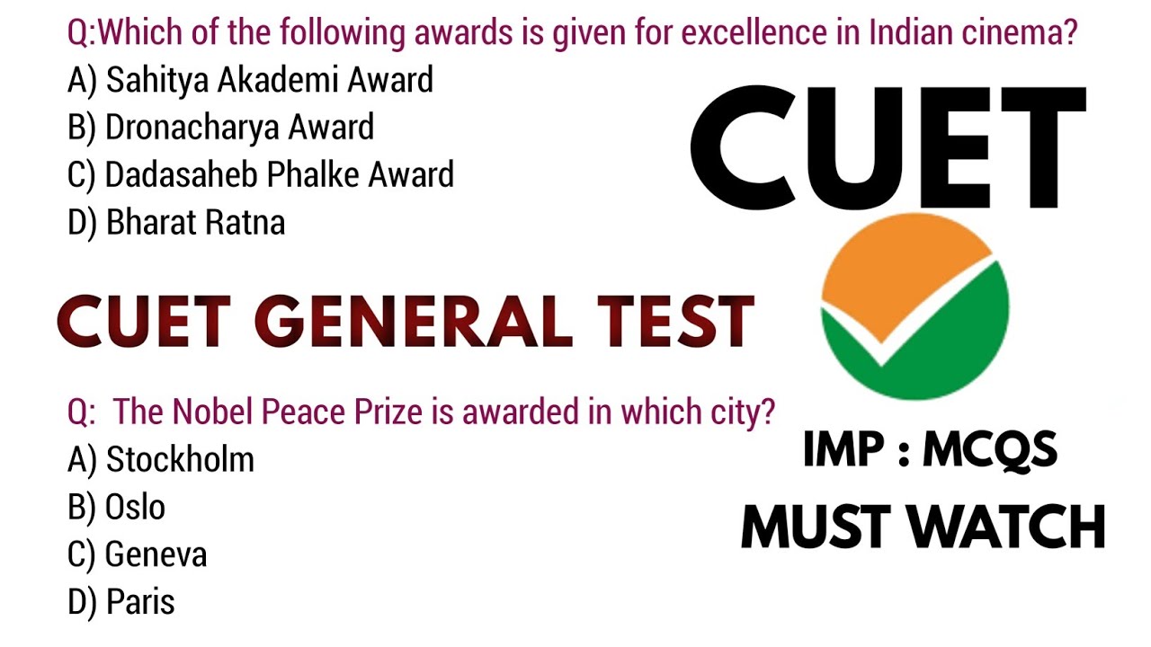 CUET UG STATIC GK | MOST IMPORTANT MCQS | CUET GENERAL TEST MCQS | CUET ...