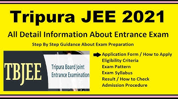 Tripura JEE 2021-Notification, Date, Application, Eligibility, Admit Card, Pattern, Syllabus, Result