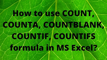 How to use COUNT, COUNTA, COUNTBLANK, COUNTIF, COUNTIFS formula in MS Excel? Lesson 24