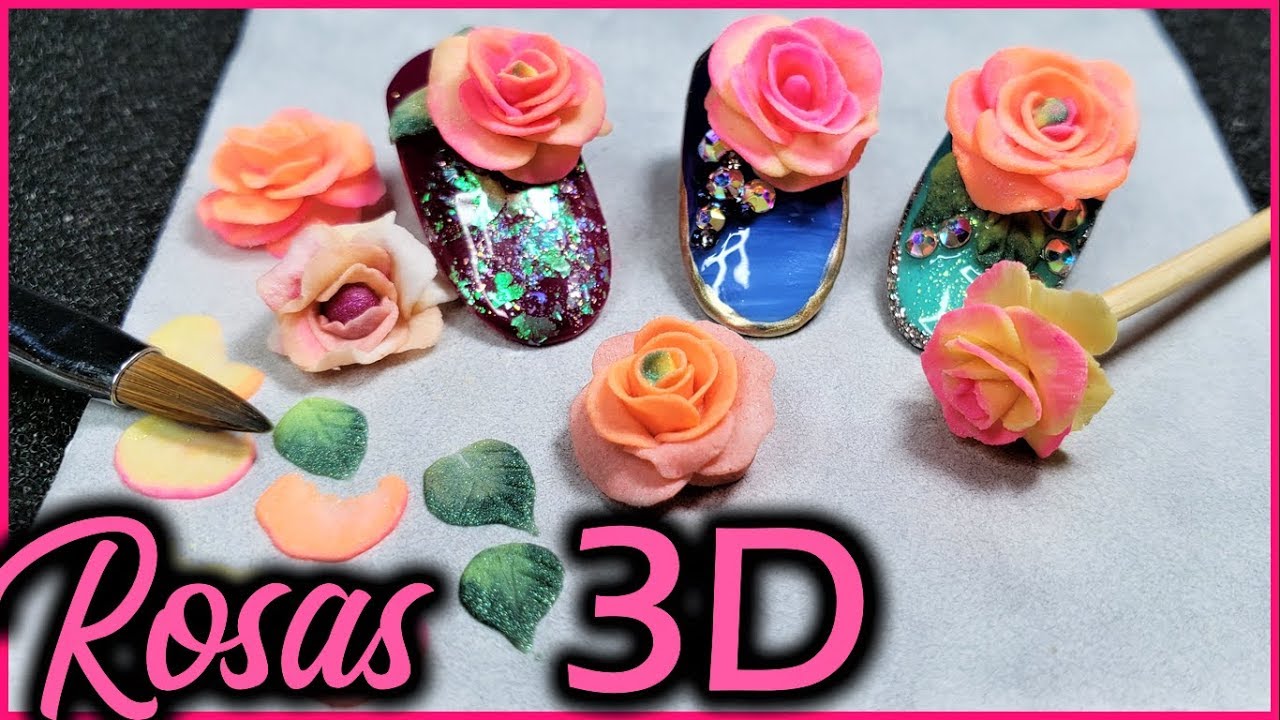 como hacer flores 3D en acrilico paso a paso - como hacer rosas 3D en  acrilico - 3D para uñas - thptnganamst.edu.vn