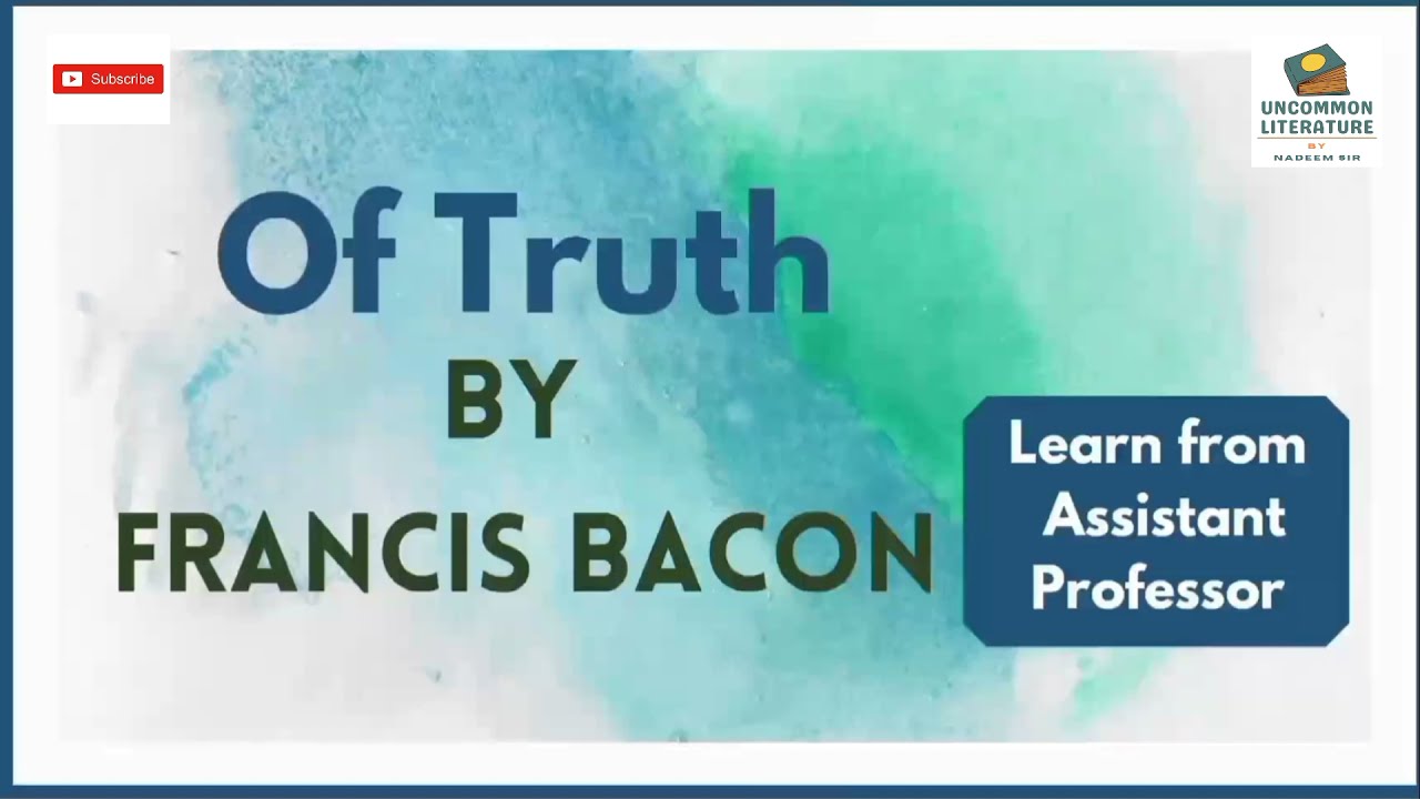 essay of truth by francis bacon summary