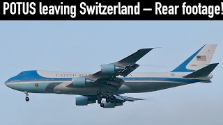 POTUS walking up to Air Force One! Rear footage and ATC Talk! ZRH Airport, 22nd January 2020 (4K)