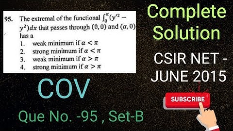 Csir Net- June 2015 Part-C Que No. 95 Set-B COV Problem