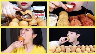 ASMR Fried Balls Compilation - Cheese &amp; Chocolate Balls Eating Party Mukbang