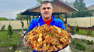 PILAF IN A KAZAN ON THE FIRE / RUMBLY UZBEK PILAF, RECIPE. How to cook delicious pilaf?